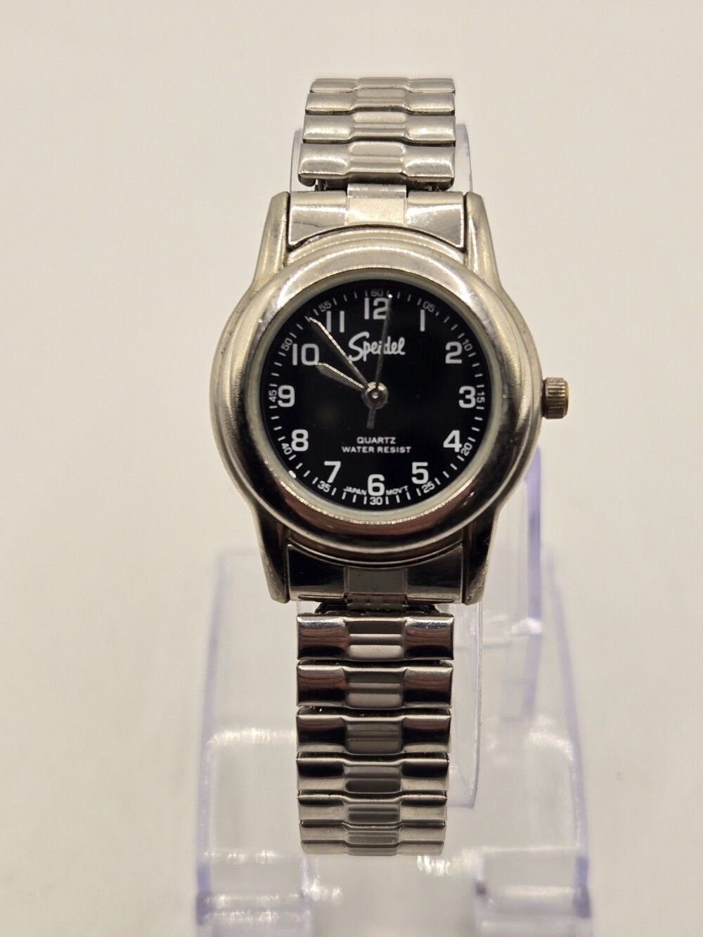 Speidel Express 27mm Black Dial Stainless Steel Watch. New Battery